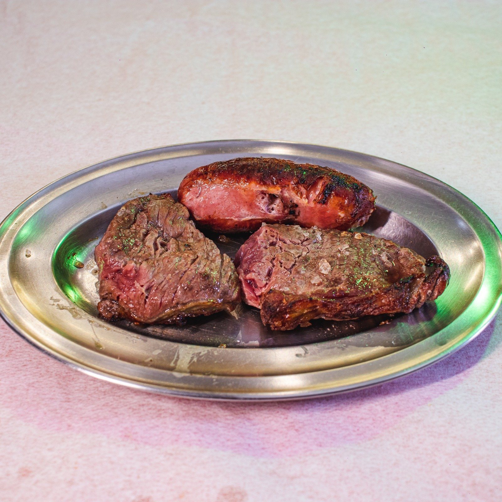 Churrasco de carne e linguiça