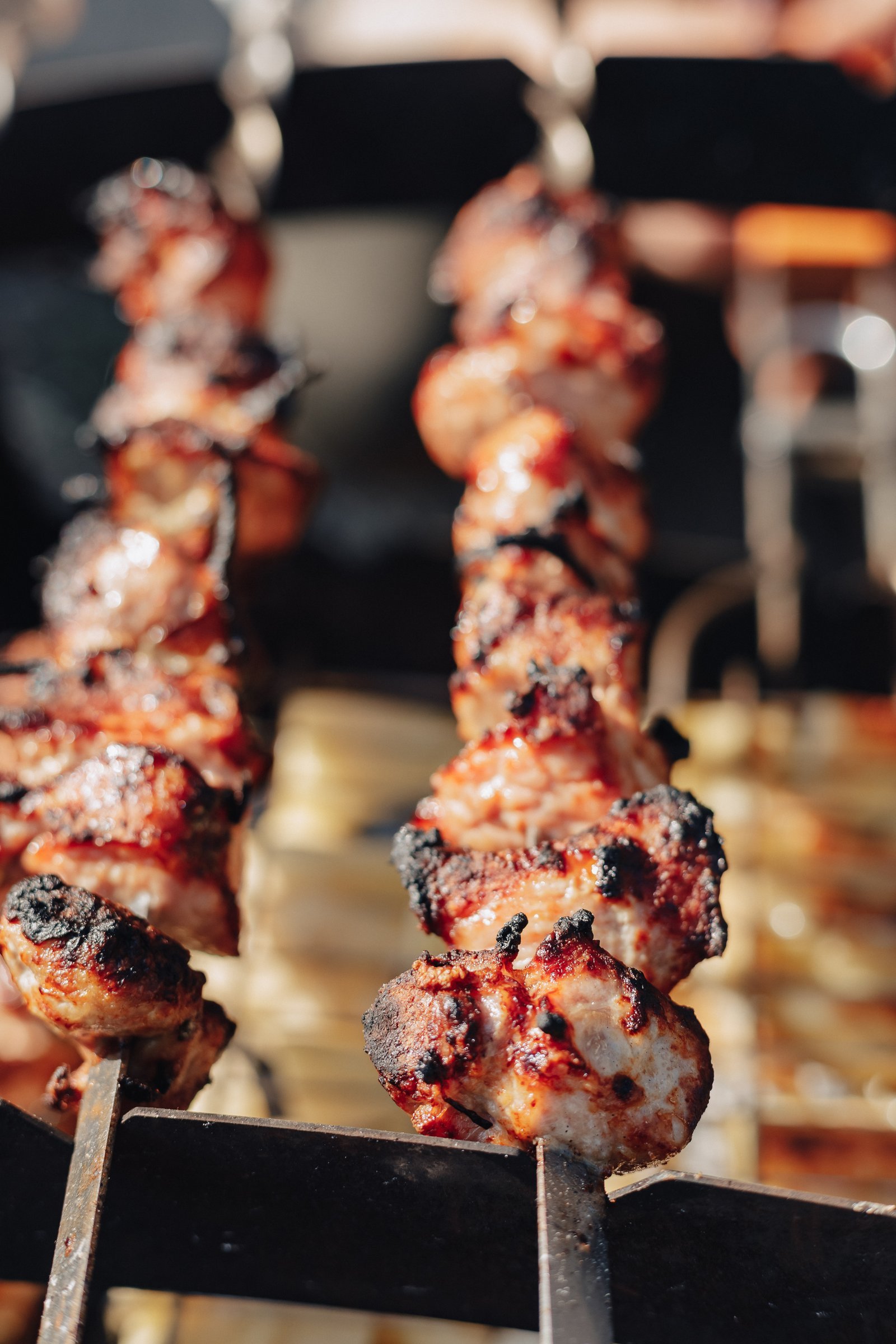 Frango assado e linguiça
